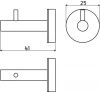 Clou Slim set à 2 badjashaken rvs geborsteld TechnicalDrawing-Basic