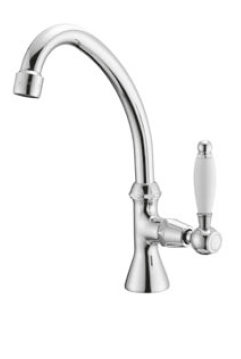 PB klassieke fonteinkraan met witte hendel koud water met hoge uitloop brons 1208853682 - Productafbeelding 4