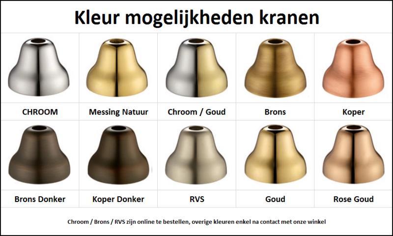 PB klassieke kraan opbouw douchemengkraan met witte hendels Chroom 1208854502