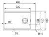 Franke Fragranite+ Kubus 2.0 KNG 110.62 Glacier onderbouw 1250512517