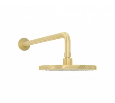 Waterevolution Flow hoofddouche 200mm met muuraansluiting Light Gold T1641WGE