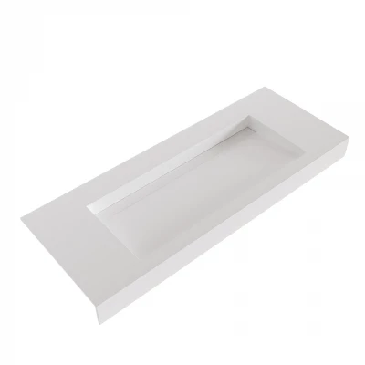 Solid-S Avon solid surface vrijhangende wastafel 120x46x10cm mat wit 1208946950