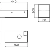 Clou FlushOpen kast met handdoekhouder tbv 3 rechts zwart technische tekening