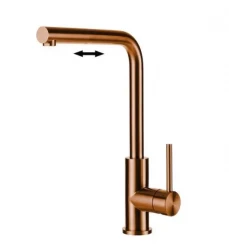 Ausmann Elbe Square keukenkraan PVD copper met draaibare en uitneembare uitloop 1208953121