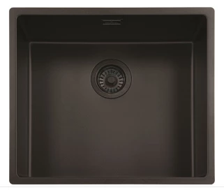 Reginox Amsterdam Nieuwe model 50 Regi-graniet spoelbak Pure Black volledig zwart onderbouw en opbouw 1208953475