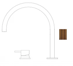 Waterevolution Flow 2-gats wastafelkraan geborsteld messing met lage U 113mm uitloop T1121ULE (kloon)