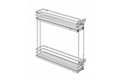 MovixPro side cargo basket, 2 shelves, for cabinet 150mm, without guides, chrome, mat white 1208962393