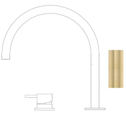 Waterevolution Flow 2-gats wastafelkraan geborsteld licht goud T1121UWGE