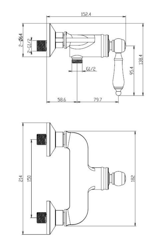 Aquanello Heritage Manor Klassieke Douchemengkraan RVS NB-2001-HM