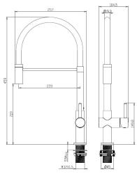 Aquanello Gastro Keukenmengkraan met Flexibele Uitloop Zwart BL-4400-GT